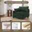 Upholstered Faux Rabbit Fur Flannel Armchair with Pillow Back, One Arm Single Chair Module Part For Sectional Sofa-1550136934