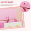 AIYAPLAY Toy Box with Lid Safety Hinges for Kids Boys Girls Toy Chest Pink