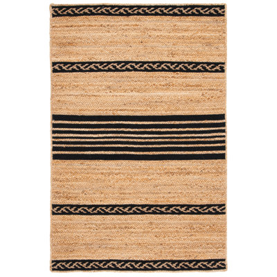 Tapis brun / noir tissé à la main à rayures Margate