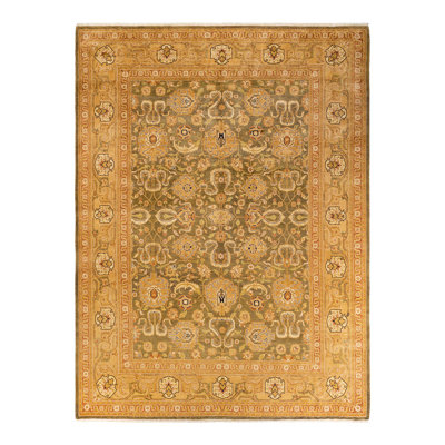 One-of-a-Kind 9' 1" X 12' 2" 2000s Wool Area Rug in Green