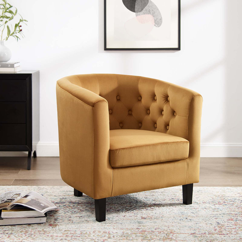 Fauteuil Modway Prospect, Velours cognac