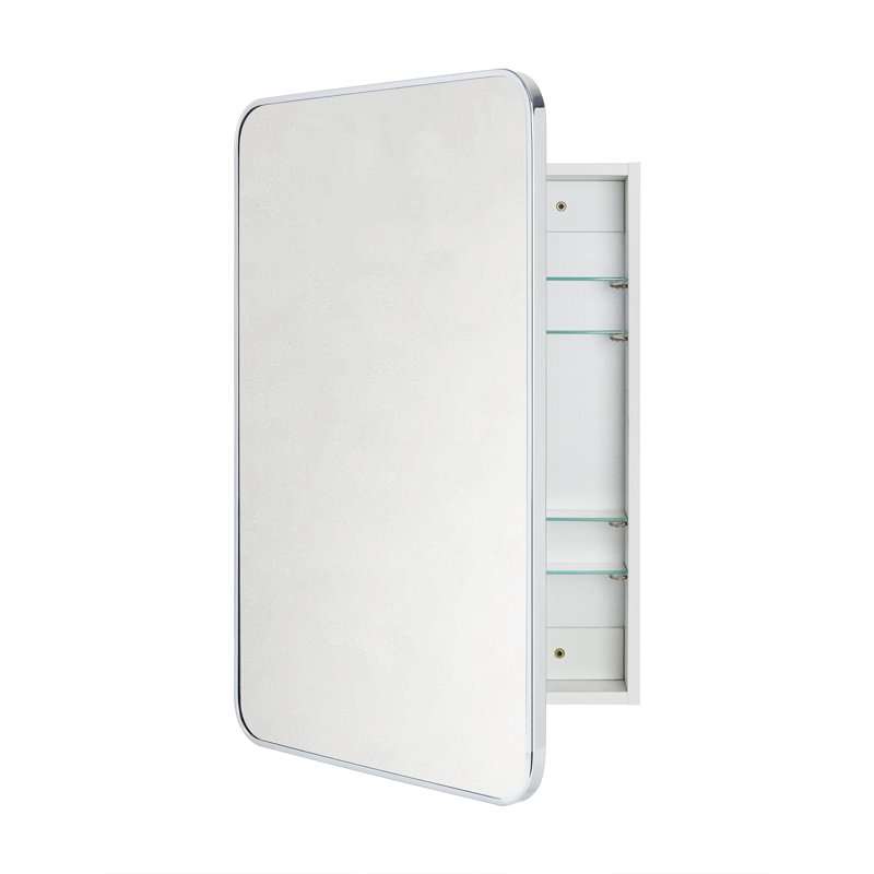 Armoire à pharmacie encastrée ou à fixation en surface avec tablettes réglables Garnes, H 30 po x l 20 po x P 4,84 po