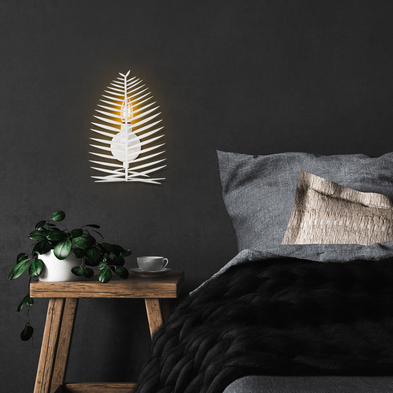 Modern Wall Lamp, White Metal Body, 7.9 x 11.8 x 3.1 inches | Ø3.1 inches Base Plate, E14 Socket, Max 40W (Bulb Not Included), IP20 Rated | Stylish Lighting for Home Decor & Ambient Spaces