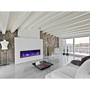 Dynasty Cascade Wall Mount Linear Electric Fireplace - Smart Technology Enabled - 400 SQ. FT.