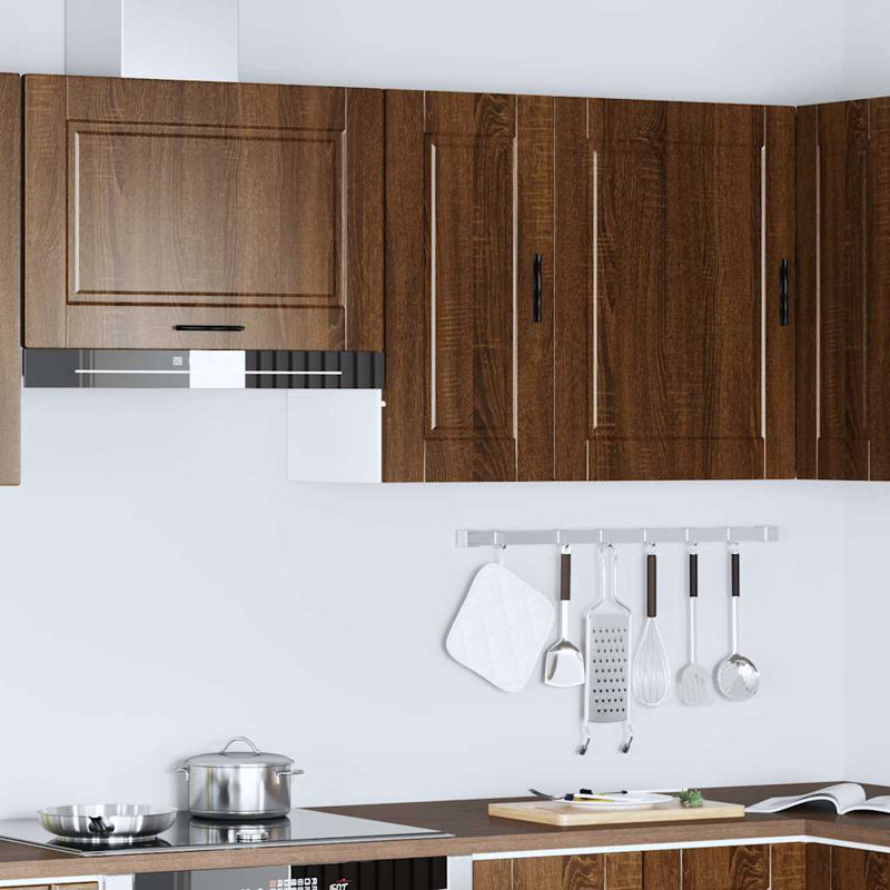 Latitude Run Kitchen Corner Base Cabinet Porto Engineered Wood, brown oak