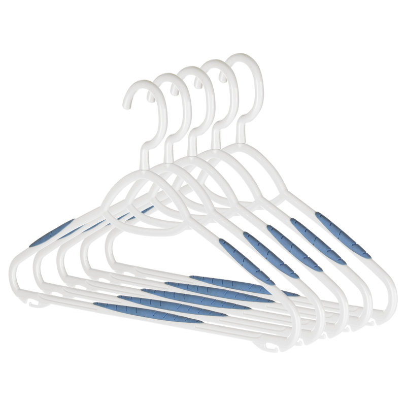 Cintres Hascal Slim Sure-Grip avec crochet pivotant - blanc et bleu