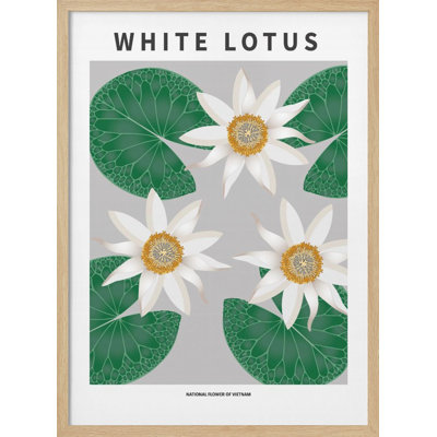 "White Lotus" Framed Textured Wall Art