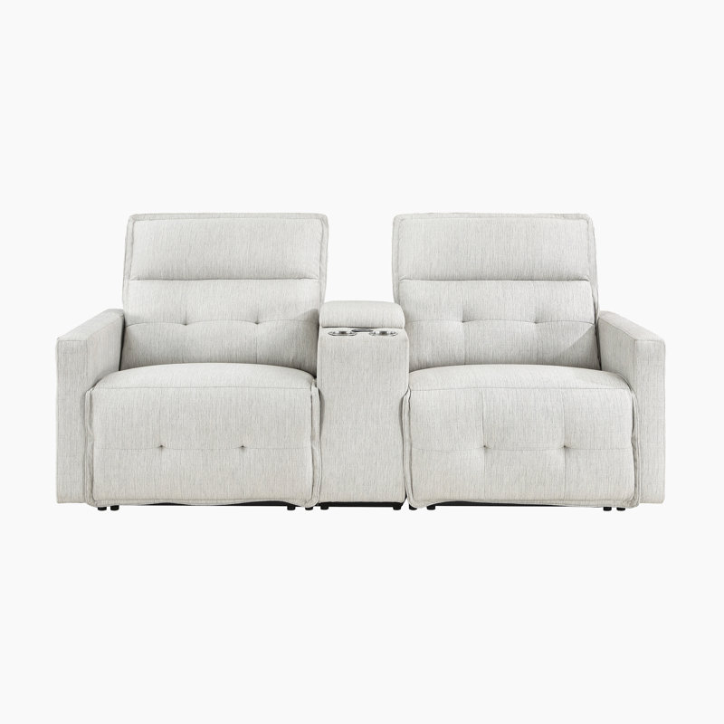 Causeuse inclinable électrique en tissu texturé avec console centrale de 85,5 po Niehaus