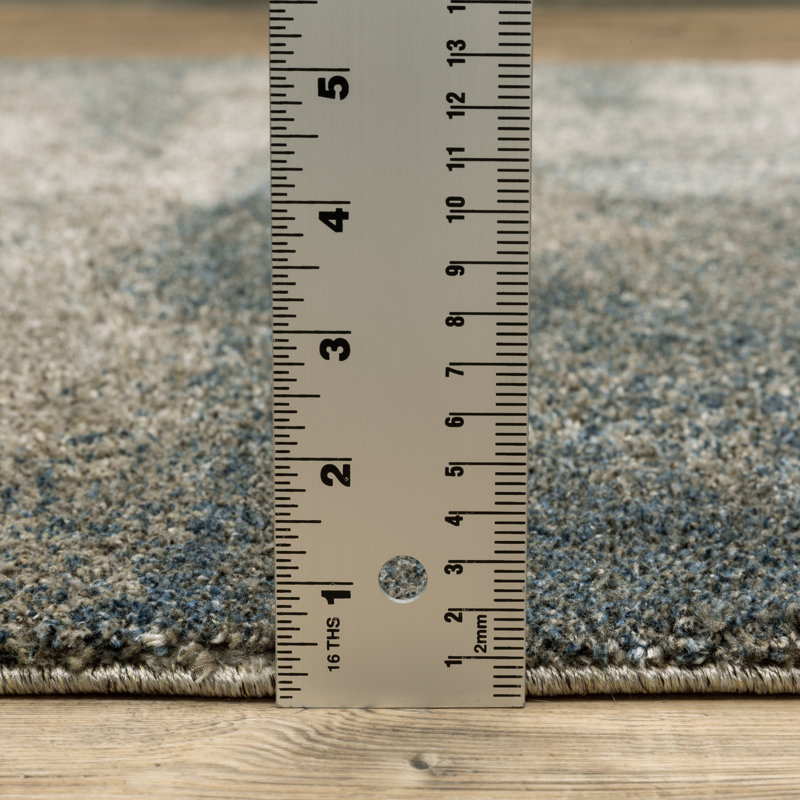 Aldrick Abstract Grey/ Teal Area Rug, Rectangle 7'10" x 10'10"