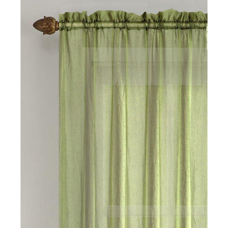 Panneau de rideau diaphane avec passe-tringle Maxon, Olive, 52" W x 72" L