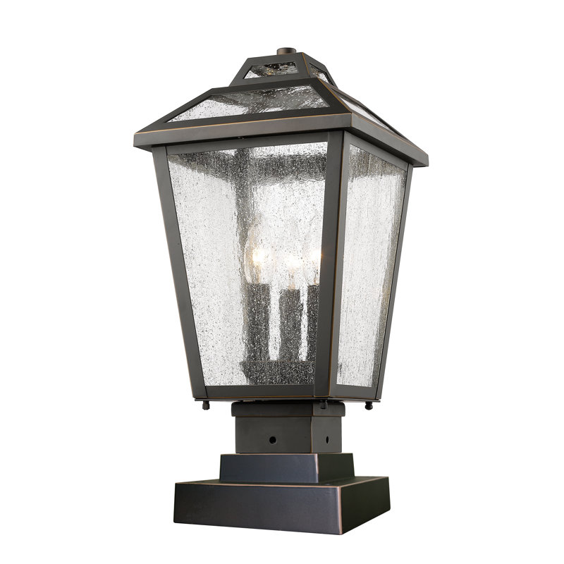 Luminaire suspendu à 3 lumières Saxon, Bronze huilé, H 18,5 po x l 9 po x P 9 po