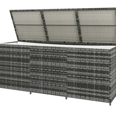 175 Gallon Outdoor Box With Liner - Pe Deck For Patio, Pool Storage Gray Inner Suits Garden Tools Grey