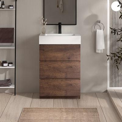 Meuble-lavabo simple 24 po avec surface solide