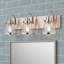 Éclairage pour salle de bain en nickel satiné 3 lumières Covington, 23 po de largeur, verre transparent, contre-plaque en acier, à intensité variable, compatible avec DEL-430007159