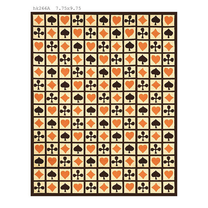Roseta Hand Hooked Wool Pile Geometric Rug, Rectangle 7'9" x 9'9"