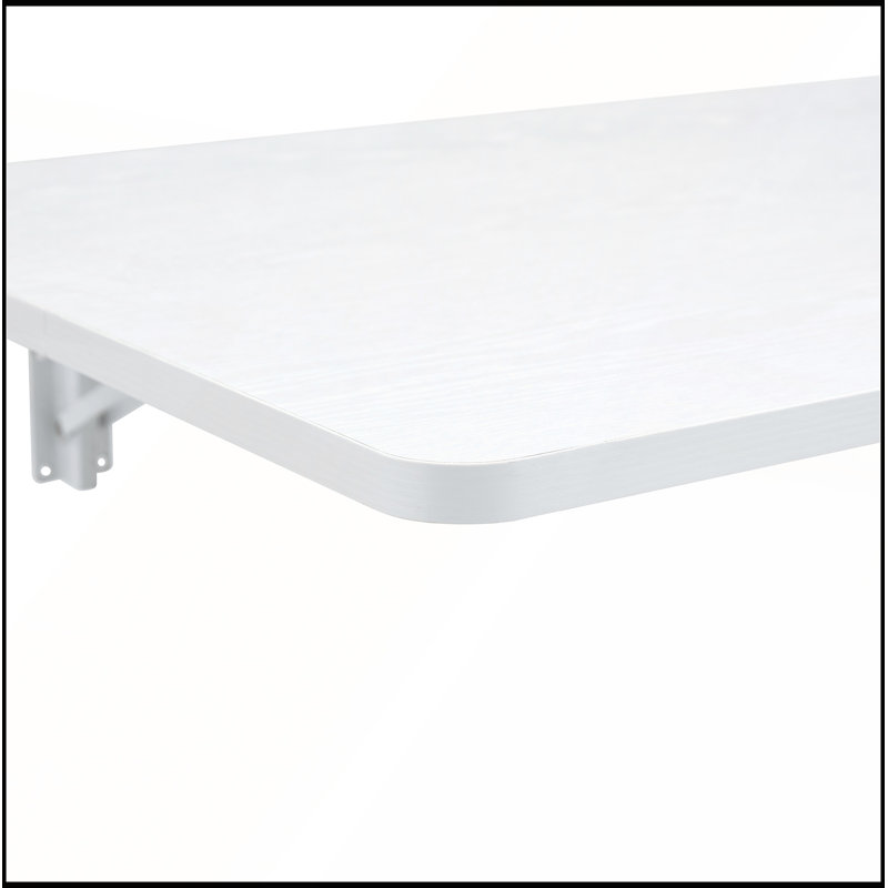Table pliante murale pour les salles de lavage, les bureaux à domicile et les cuisines, H 6,5 po x L 45 po x l 22 po, Blanc