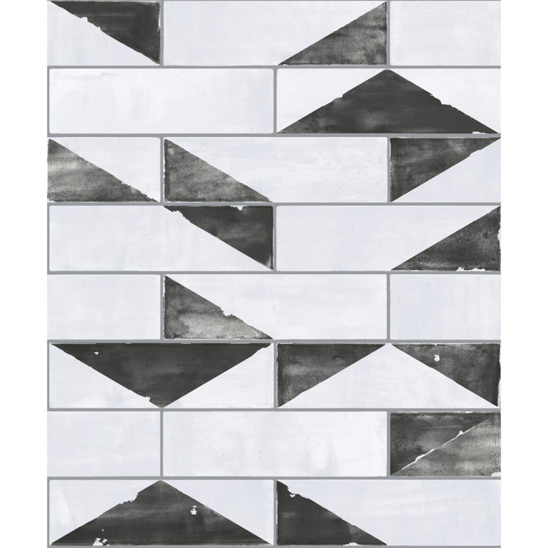 Underground 32.8' x 20.8" Geometric Wallpaper Roll, Black/White