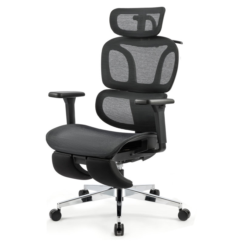 Ergonomic Black Mesh Adjustable Task Office Chair with Headrest