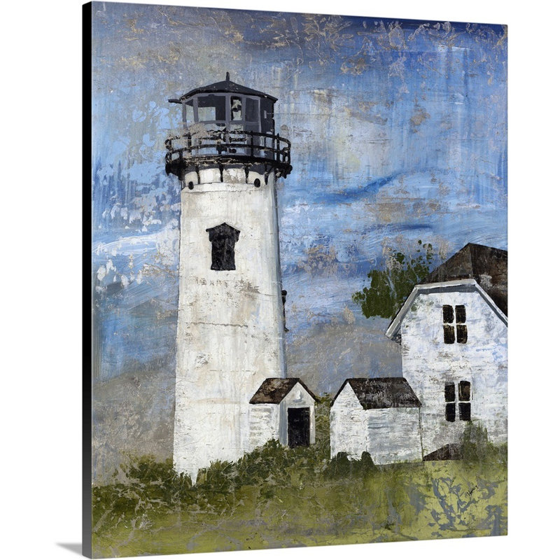 « phare radiobalise i », peinture sur toile, Toile tendue, H 24 po x l 20 po x p 1,25 po