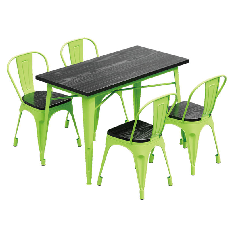 Ensemble de salle à manger rectangulaire L 55,2 po x l 27,6 po, Vert, Vert / noir