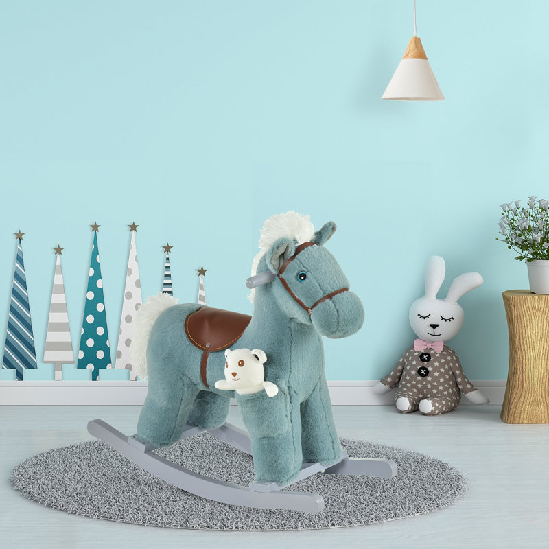 John Ride-On Rocking Horse Realistic Sounds for Child 18-36 Months, Blue