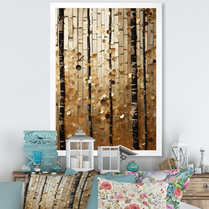 Festive Botanical Abstractions - Art mural botanique, Cadre simple blanc, H 32 po x l 16 po x P 1 po