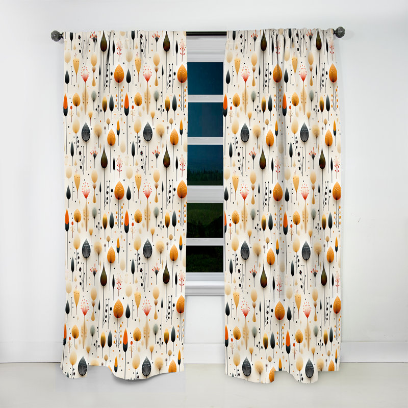 Scandinavian Midcentury Harmony - Rideau Mid-Century - Velours obscurcissant - 1 panneau, L 52 po x L 63 po