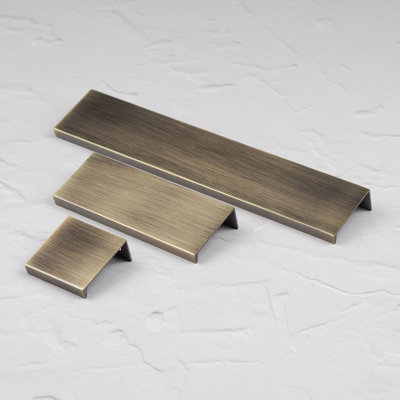 Antique Brass Squared Edge Lip Pull Handles