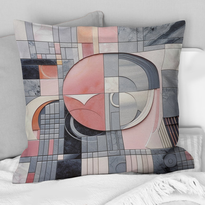 Coussin Pink Transcendent Angles III - Abstract Shapes