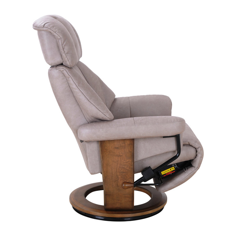 Upholstered Swivel Recliner – 360° Swivel, Adjustable Headrest and Flip-Up Footrest