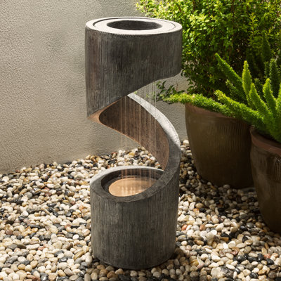 Zia Weather Resistant Abstract Fountain with Light