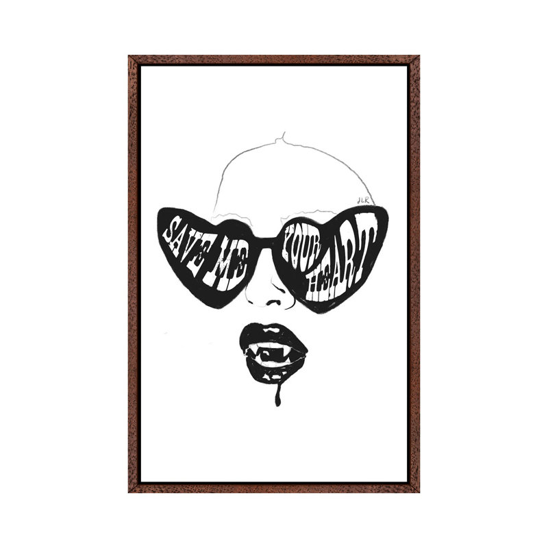 Save Me Your Heart 1 Piece Wall Art on Canvas, 66.04 cm H x 45.72 cm W, Classic Wood Framed
