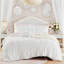 Ensemble d'édredon pour lit double / grand 5 pièces, blanc