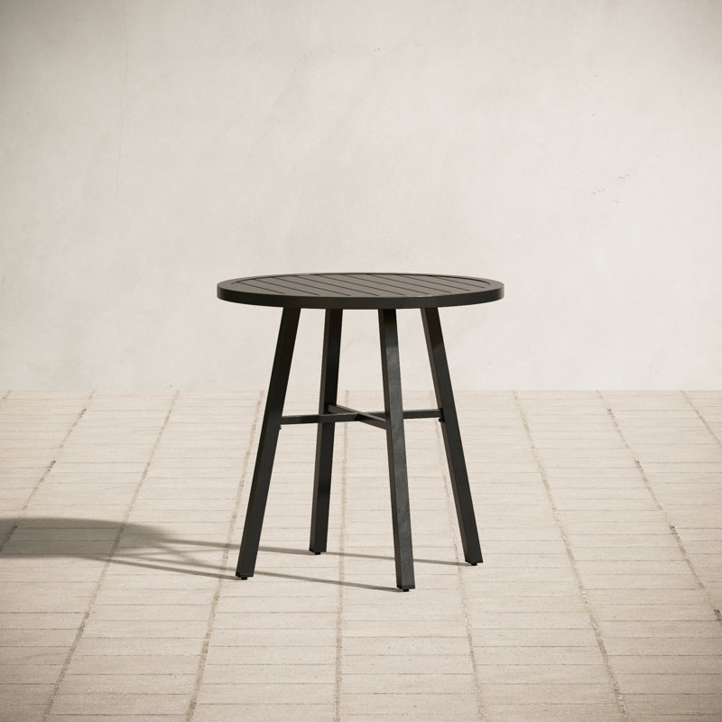Alyah Round Metal Outdoor Dining Table, 28'' in. W 28'' in. D