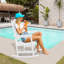 Chaise berçante de patio en PEHD de 44 po avec dossier plus haut-2102899381