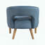 Fauteuil d'appoint Barrel Velvet, ressorts ensachés et pieds en noyer clair-2132875700