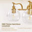 Luminaire de meuble-lavabo en laiton antique avec abat-jour en verre transparent, applique murale 3 lumières pour la salle de bain, la chambre à coucher, le salon et le couloir-670895688-670895687-670895695