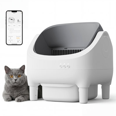 Smart Self-cleaning Cat Litter Box With Open-top Design And App Control