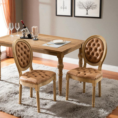 Chaise d'appoint en similicuir capitonné H 19,7 po avec garniture cloutée Amando
