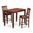 3 Piece Kitchen Counter Height Dining Table Set Contains a Rectangle Dining Room Table and 2 Faux Leather Chairs, Mahogany