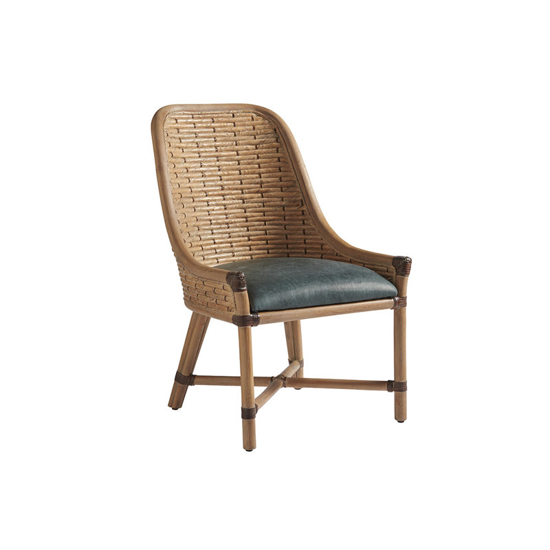 Seaglass Brown Rattan Traditional Side Chair