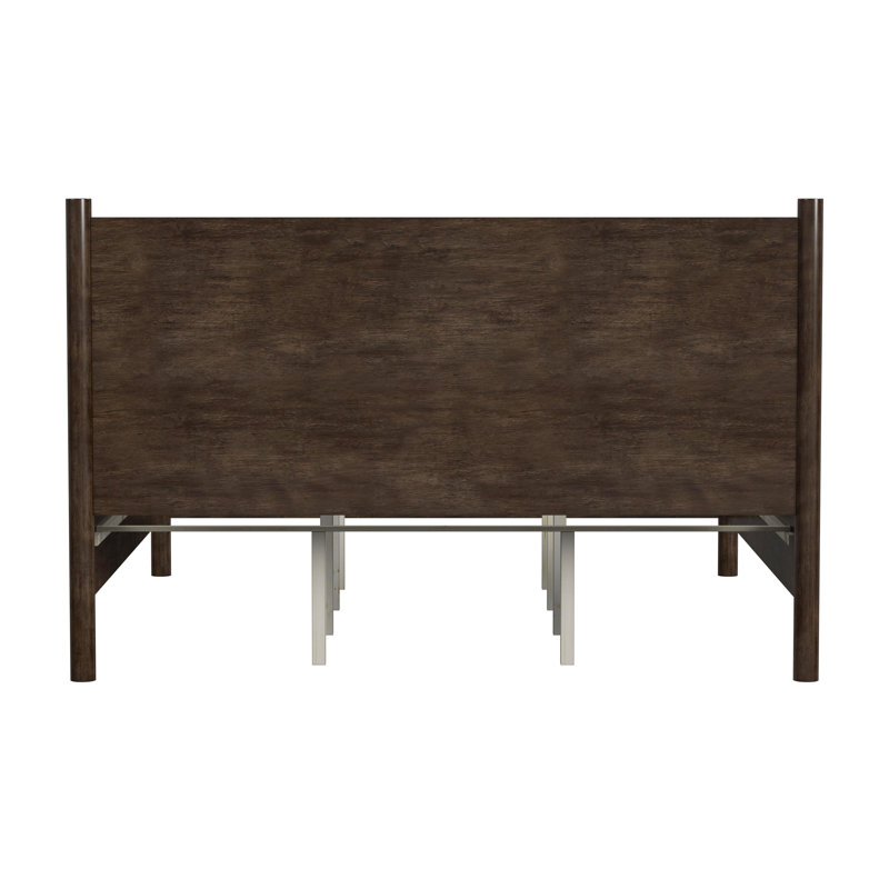 Lennon Rounded Leg Bed, King, Dark Brown