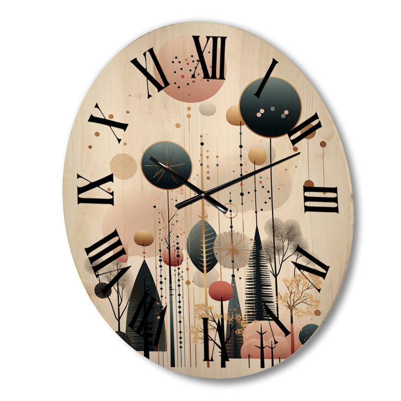 Horloge murale en bois massif Alyssa, Moyenne