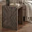 Dreg Side End Table with Chevron Design Panel, Rustic Brown Wood 24 Inch