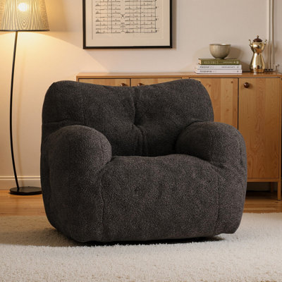Compression Medium Teddy Fabric Bean Bag Chair