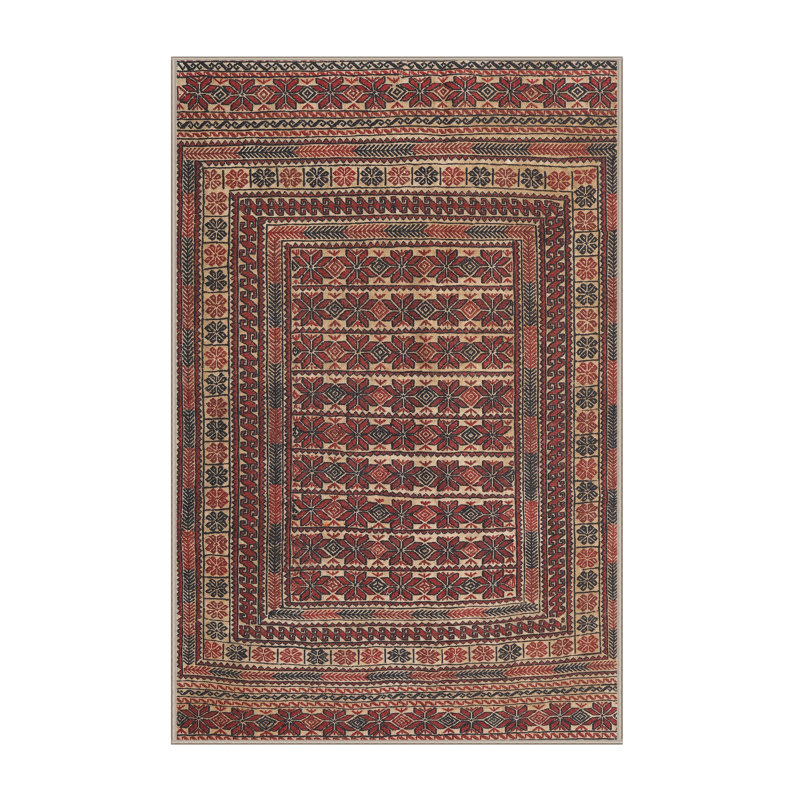 Tapis oriental vert / rouge, Rectangle 4 pi x 6 pi
