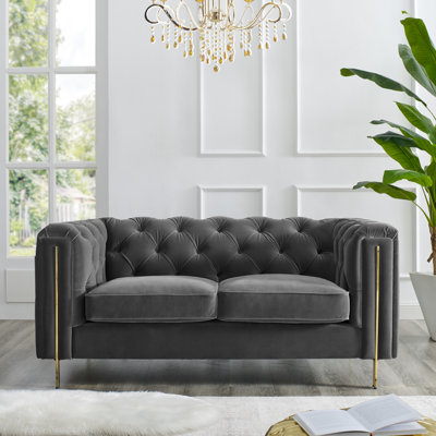 Maximiano 64.25" Velvet Square Arm Loveseat
