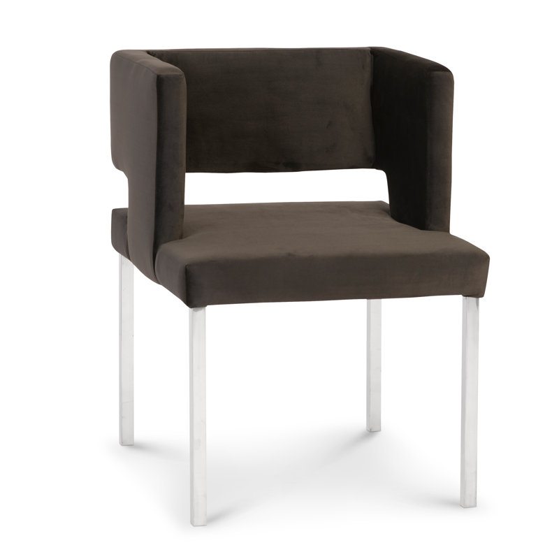 Seating Upholstered Solid Back Arm Chair in Black