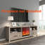 Meuble télé avec 2 tiroirs et 4 compartiments de rangement grande capacité, foyer non inclus-374276784