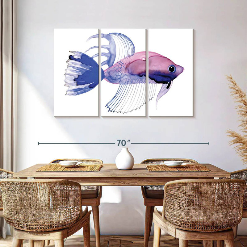 Brampt Purple Fish Mini, 36" H x 57" W
